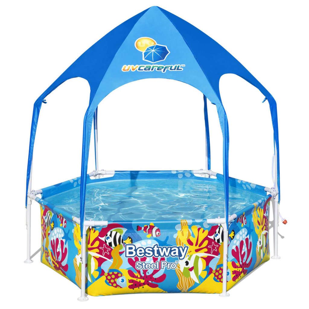 Bestway Piscina elevada para niños acero protección UV 183x51 cm