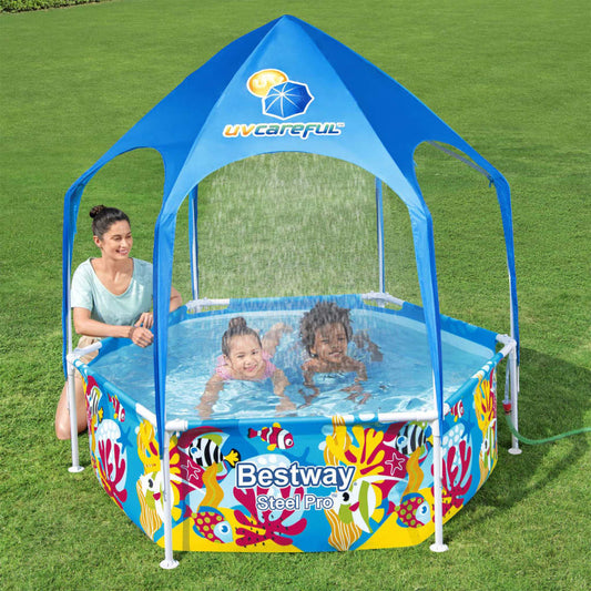 Bestway Piscina elevada para niños acero protección UV 183x51 cm