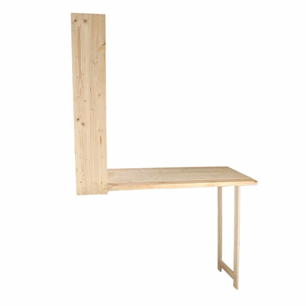 Esschert Design Mesa de bar de pared con estante abatible L natural