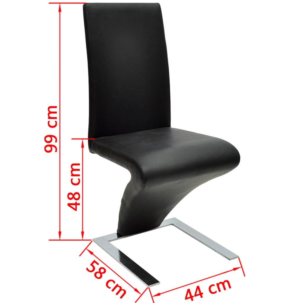 vidaXL Sillas de comedor 2 unidades cuero sintético negro