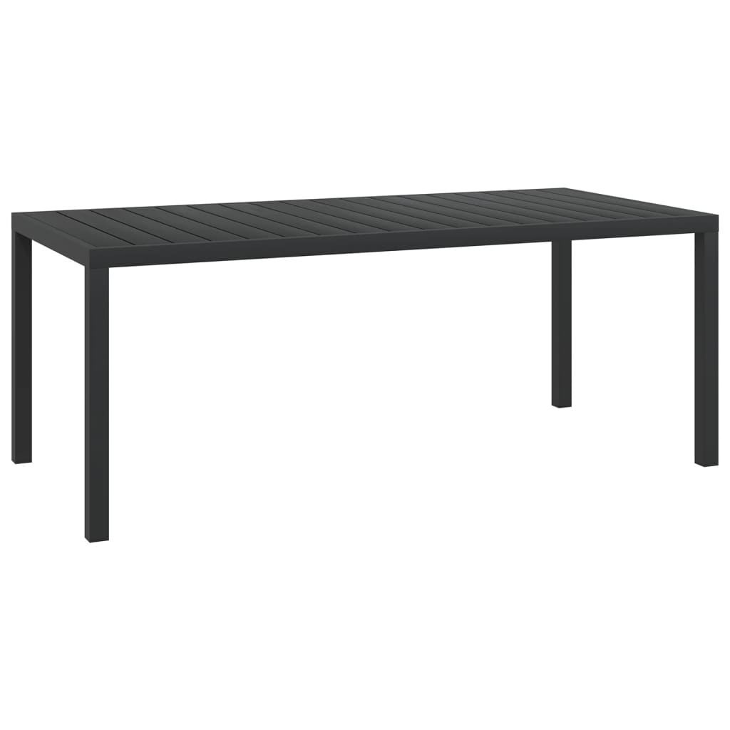 vidaXL Mesa de jardín de aluminio y WPC negra 185x90x74 cm