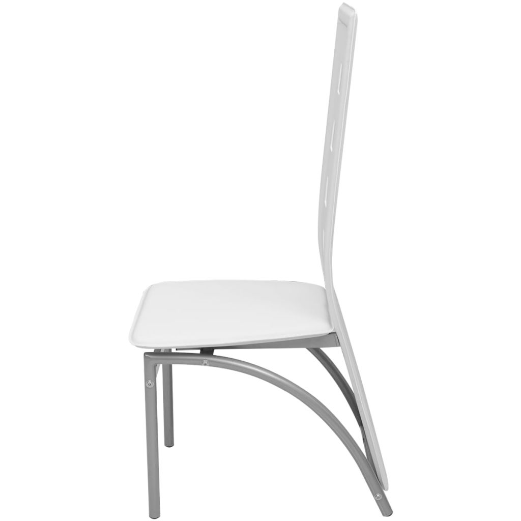 vidaXL Sillas de comedor 4 unidades cuero sintético blanco