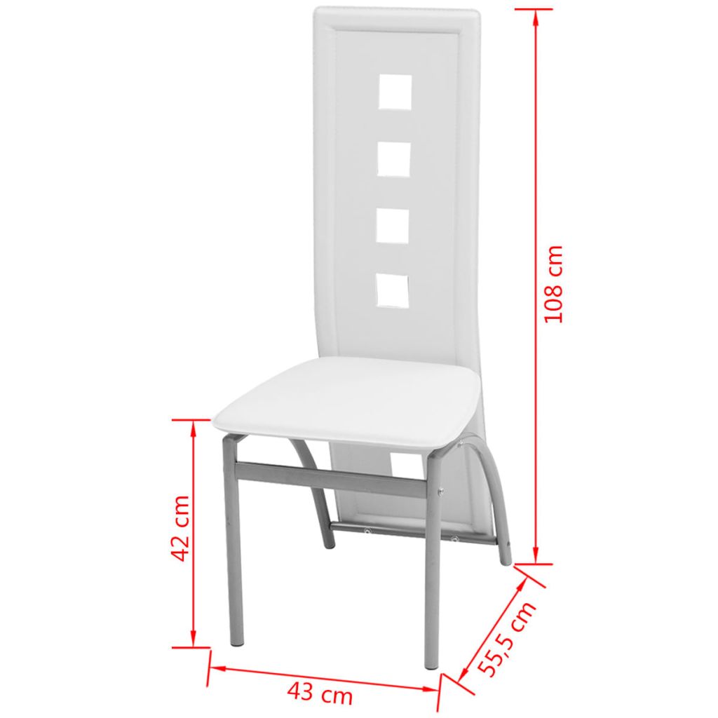 vidaXL Sillas de comedor 4 unidades cuero sintético blanco