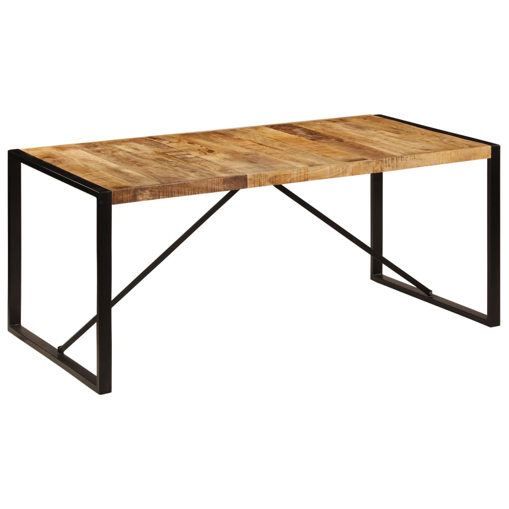 vidaXL Mesa de comedor de madera maciza de mango rugosa 180 cm