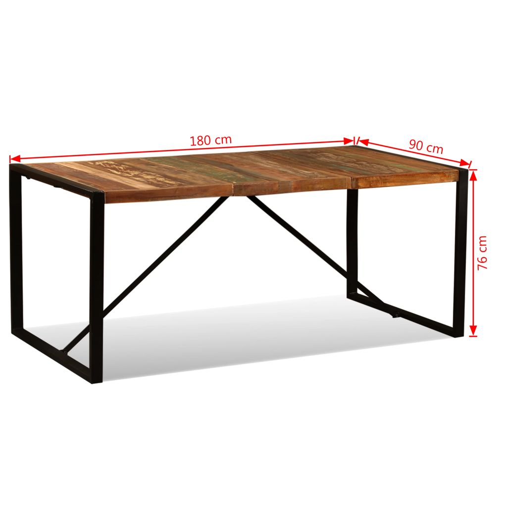 vidaXL Mesa de comedor de madera maciza reciclada 180 cm