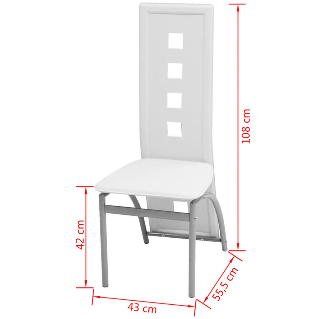 vidaXL Sillas de comedor 6 uds cuero sintético blanco