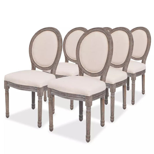 vidaXL Sillas de comedor 6 unidades tela color crema