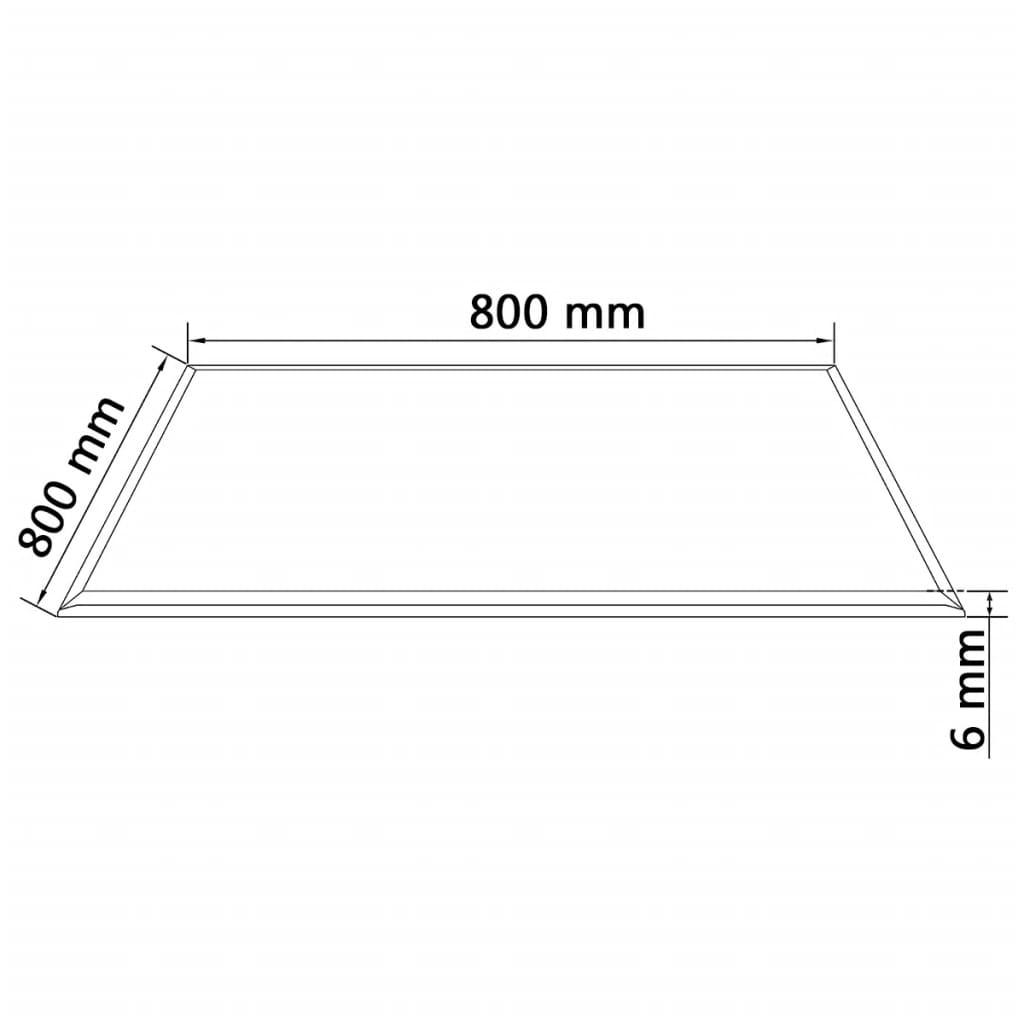 vidaXL Tablero de mesa de cristal templado cuadrado 800x800 mm