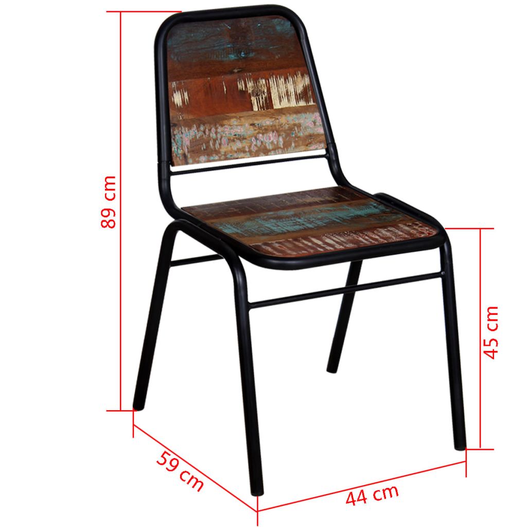 vidaXL Sillas de comedor 4 unidades madera maciza reciclada