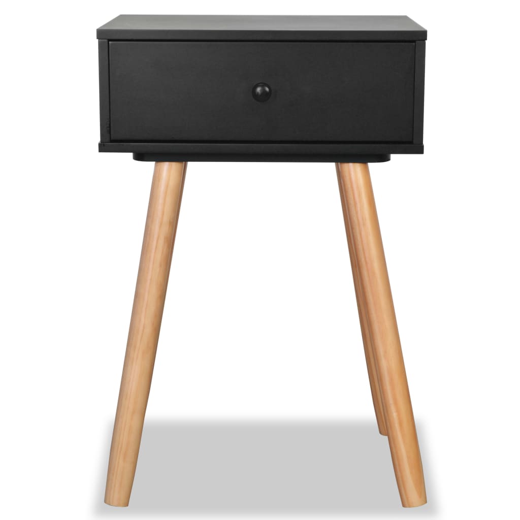 vidaXL Mesitas de noche 2 uds. madera maciza de pino 40x30x61 cm negro