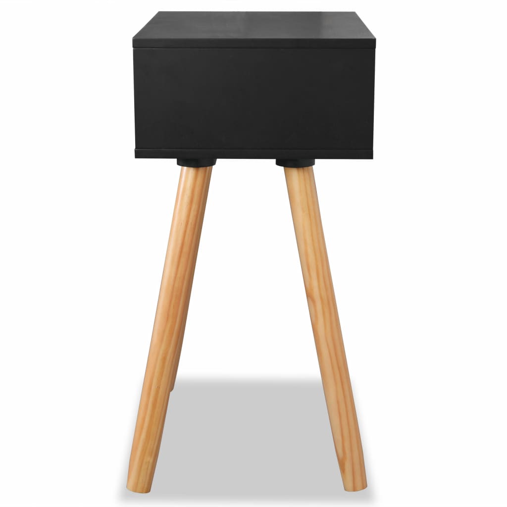 vidaXL Mesitas de noche 2 uds. madera maciza de pino 40x30x61 cm negro