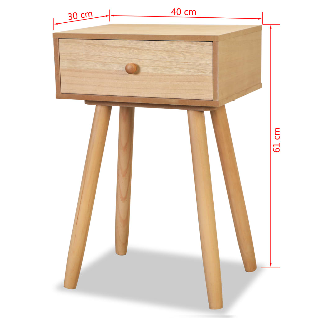 vidaXL Mesitas de noche 2 uds madera maciza de pino marrón 40x30x61cm