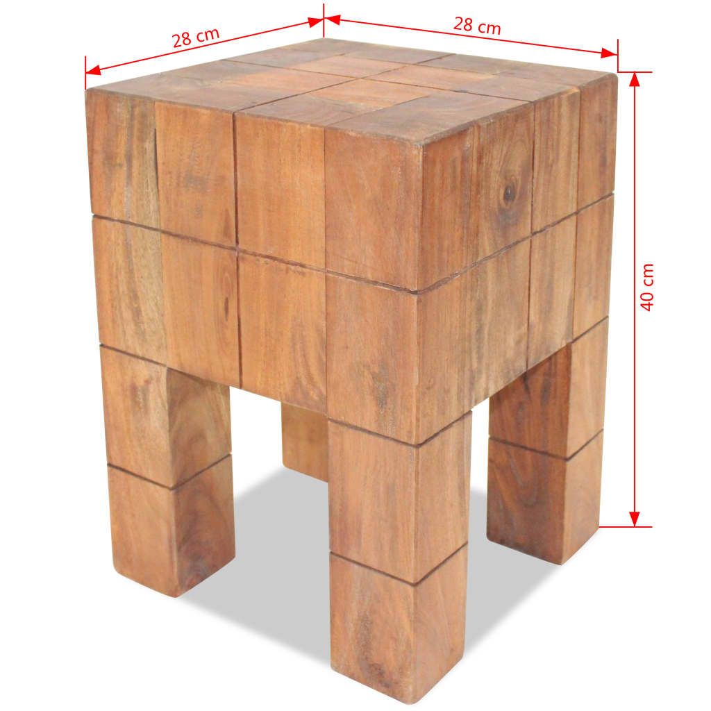 vidaXL Taburete de madera maciza de caoba