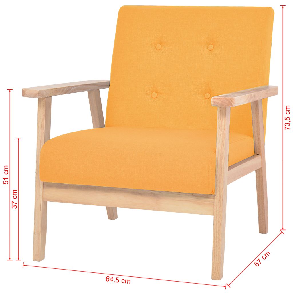 vidaXL Sillón de tela amarillo