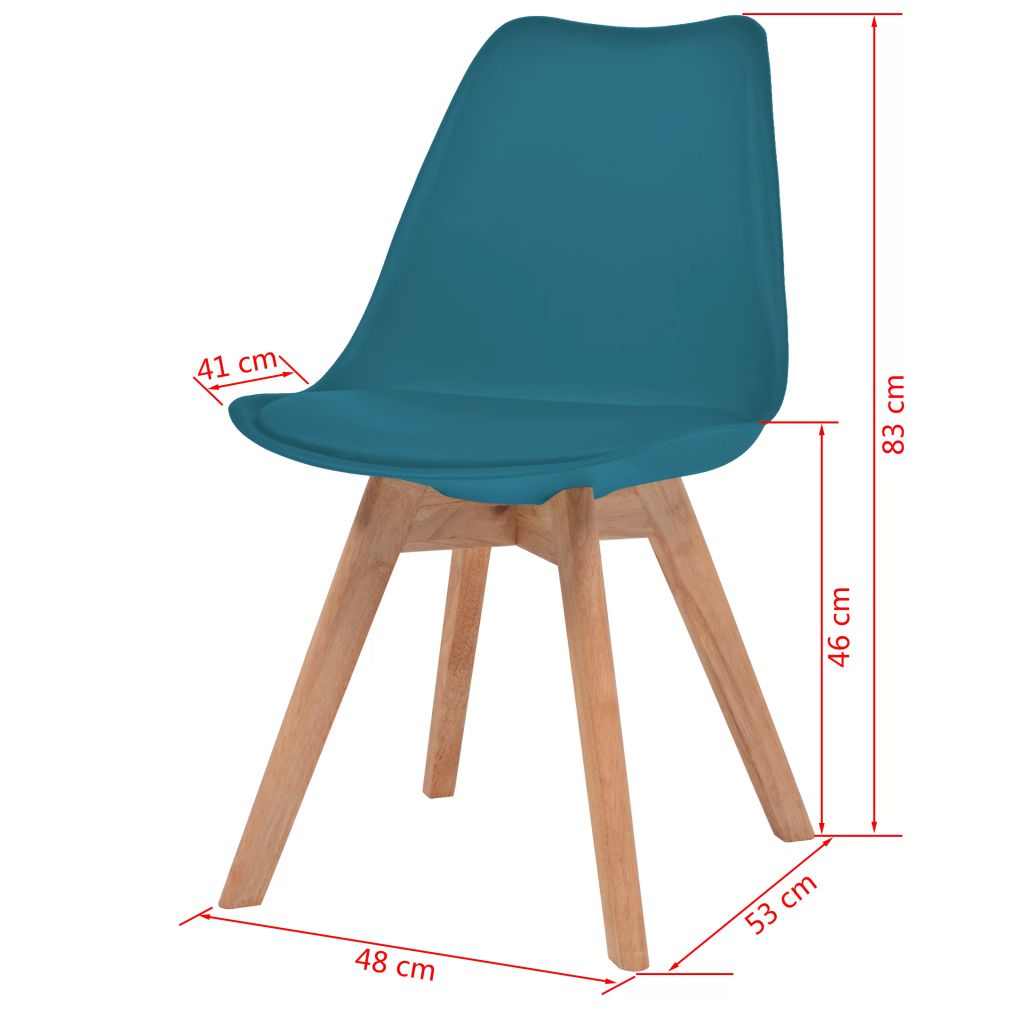 vidaXL Sillas de comedor 6 unidades plástico turquesa