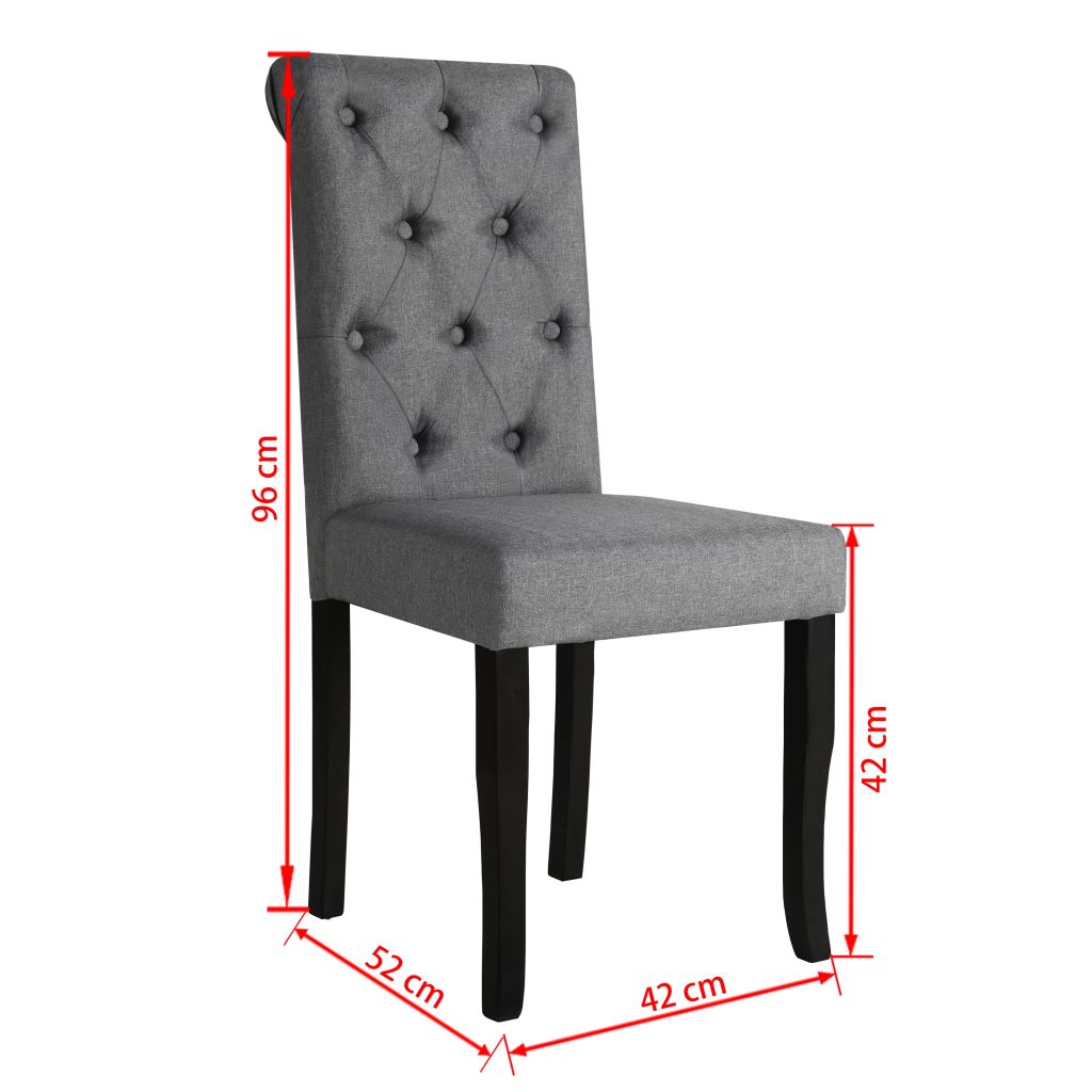 vidaXL Sillas de comedor giratorias 4 unidades tela gris oscuro