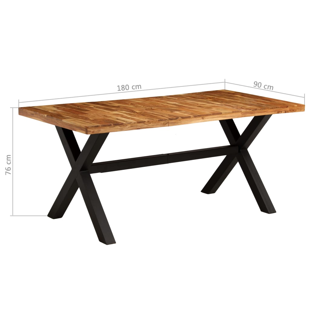 vidaXL Mesa de comedor madera maciza de acacia y mango 180x90x76 cm