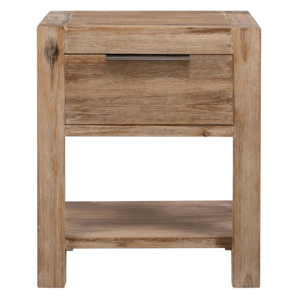 vidaXL Mesita de noche con cajón madera acacia maciza 40x30x48 cm