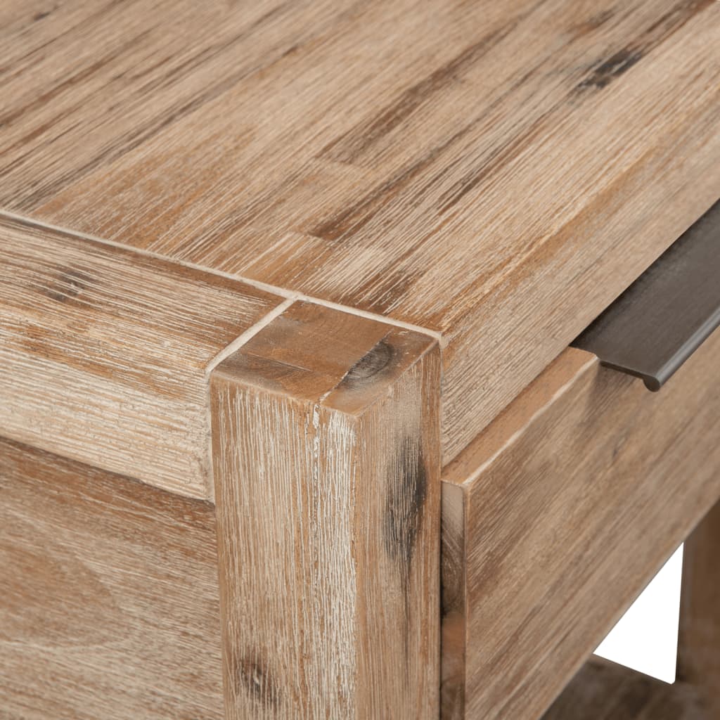 vidaXL Mesita de noche con cajón madera acacia maciza 40x30x48 cm