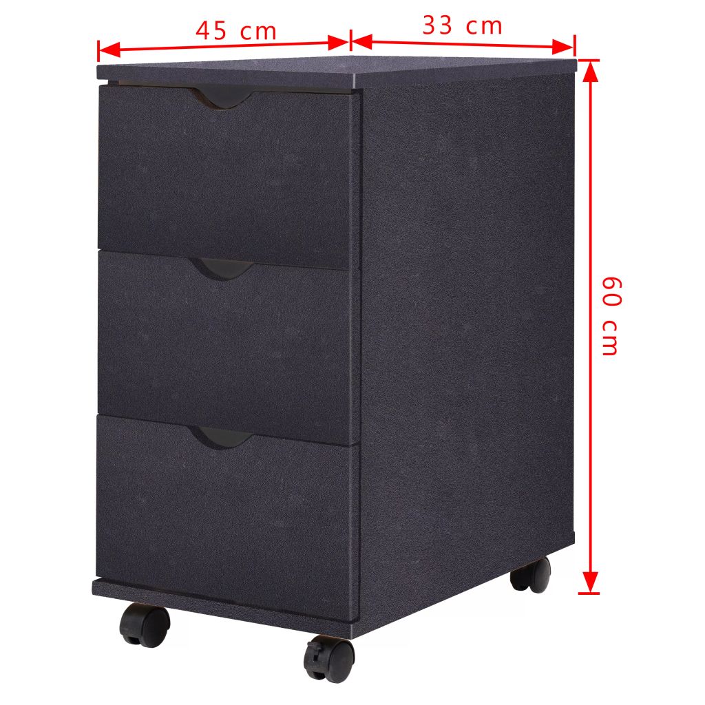 vidaXL Mueble de cajones negro 33x45x60 cm