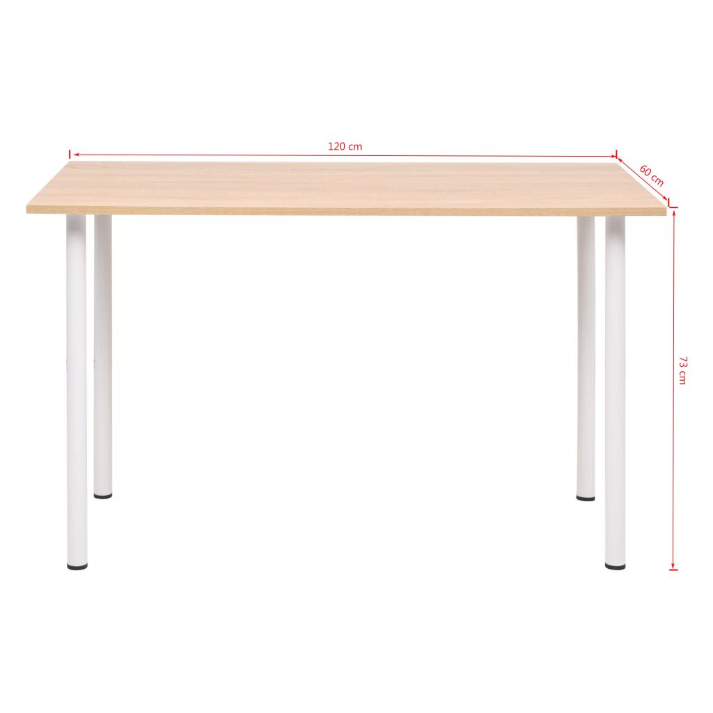 vidaXL Mesa de comedor 120x60x73 cm color roble y blanco