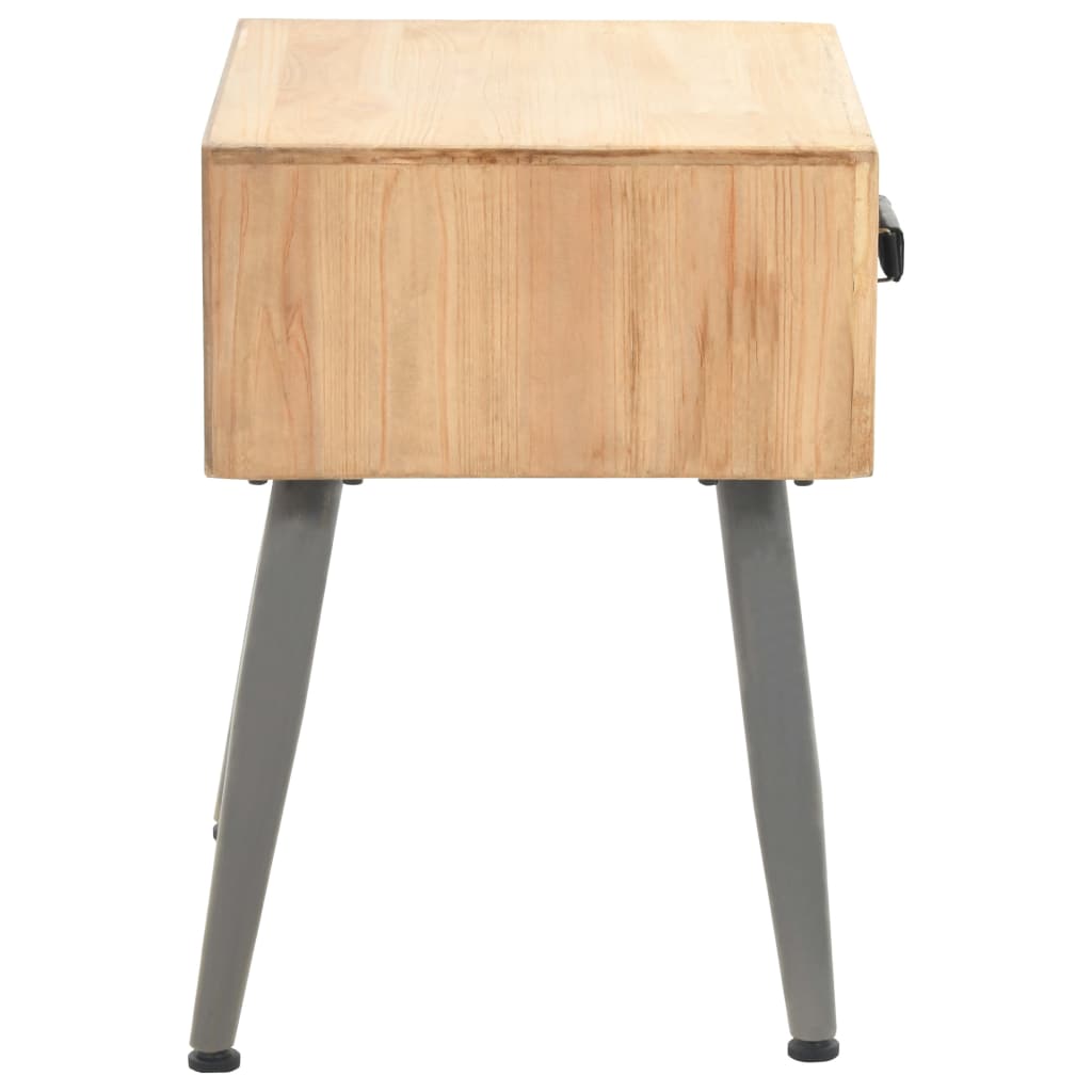 vidaXL Mesita de noche de madera maciza de abeto 43x38x50 cm