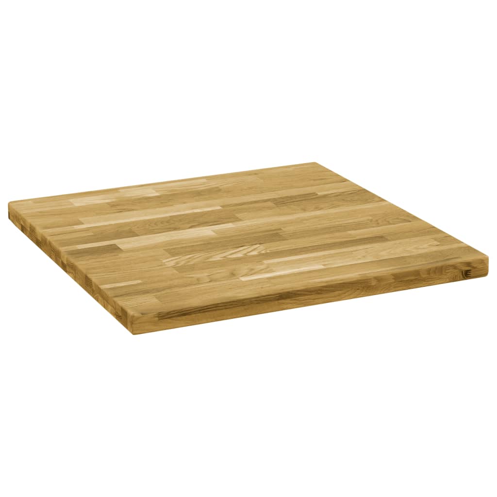 vidaXL Tablero de mesa cuadrado madera maciza de roble 44 mm 80x80 cm