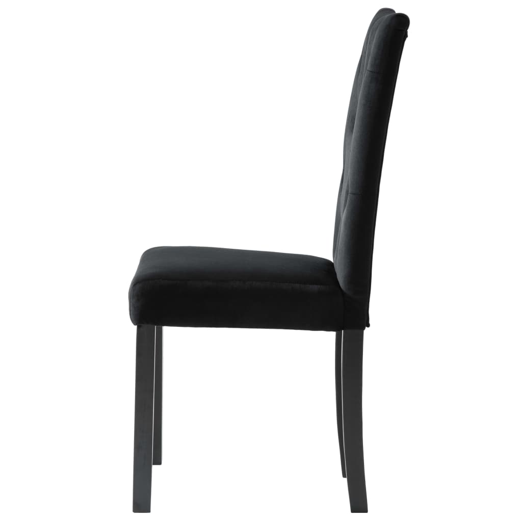 vidaXL Sillas de comedor 4 unidades terciopelo negro