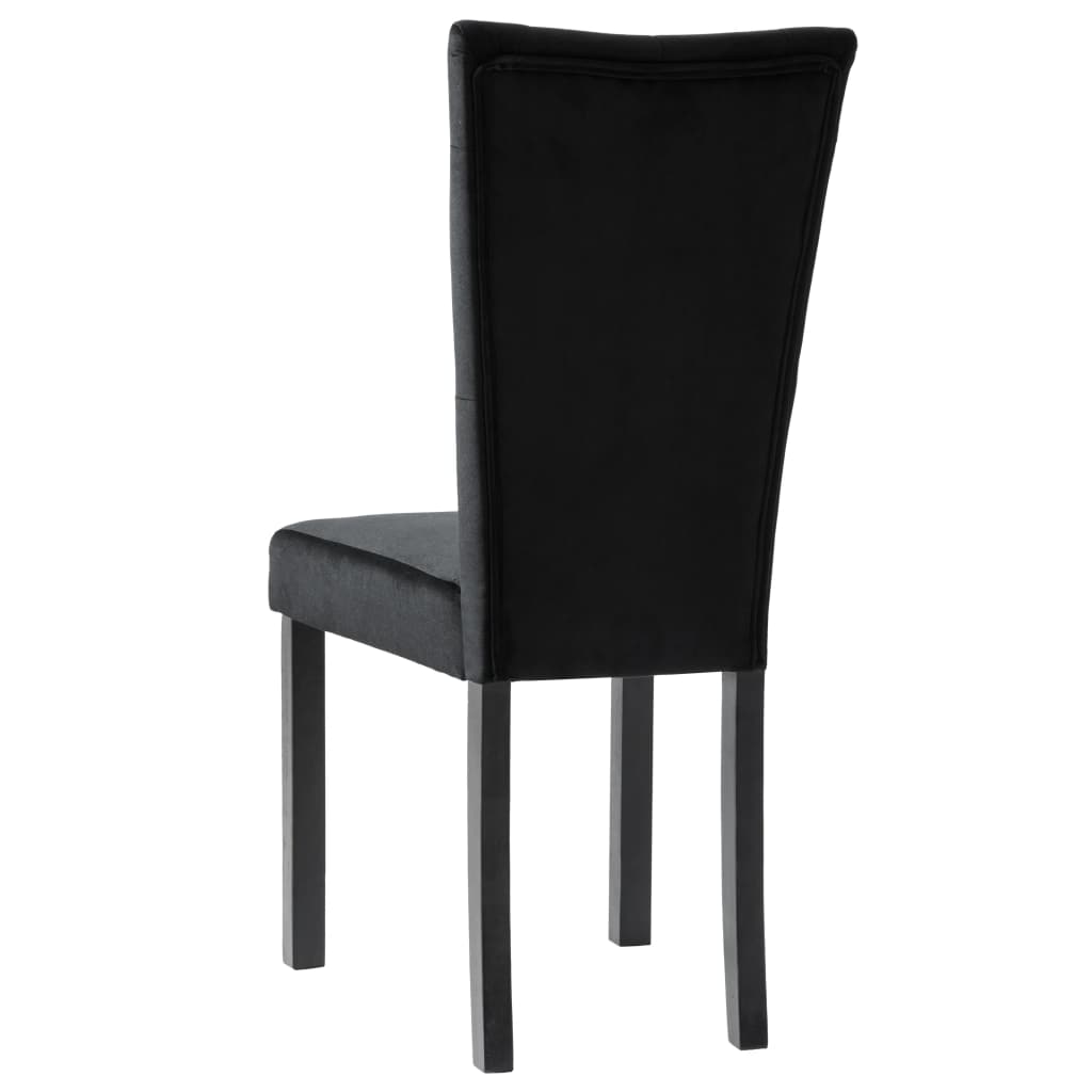 vidaXL Sillas de comedor 4 unidades terciopelo negro