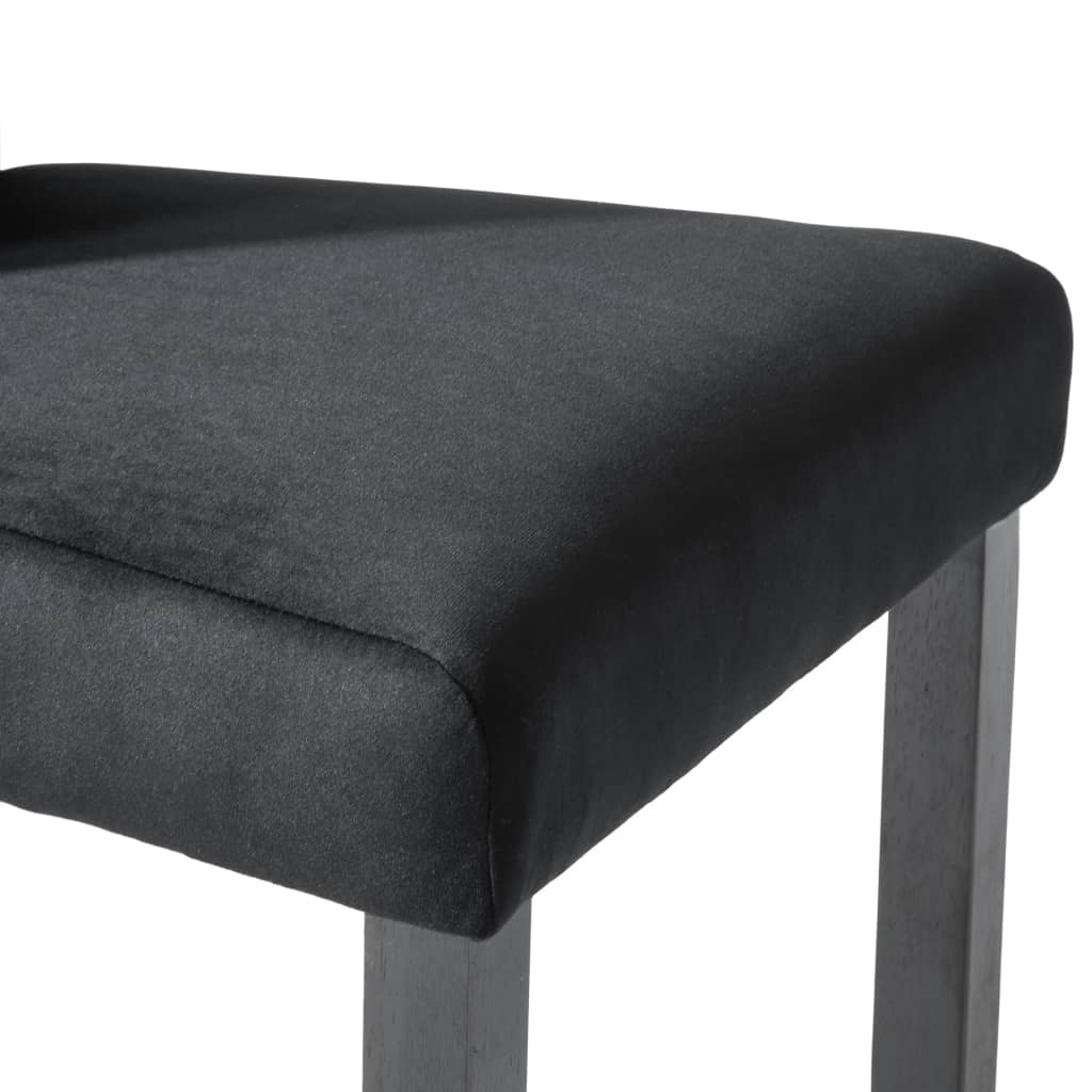 vidaXL Sillas de comedor 4 unidades terciopelo negro