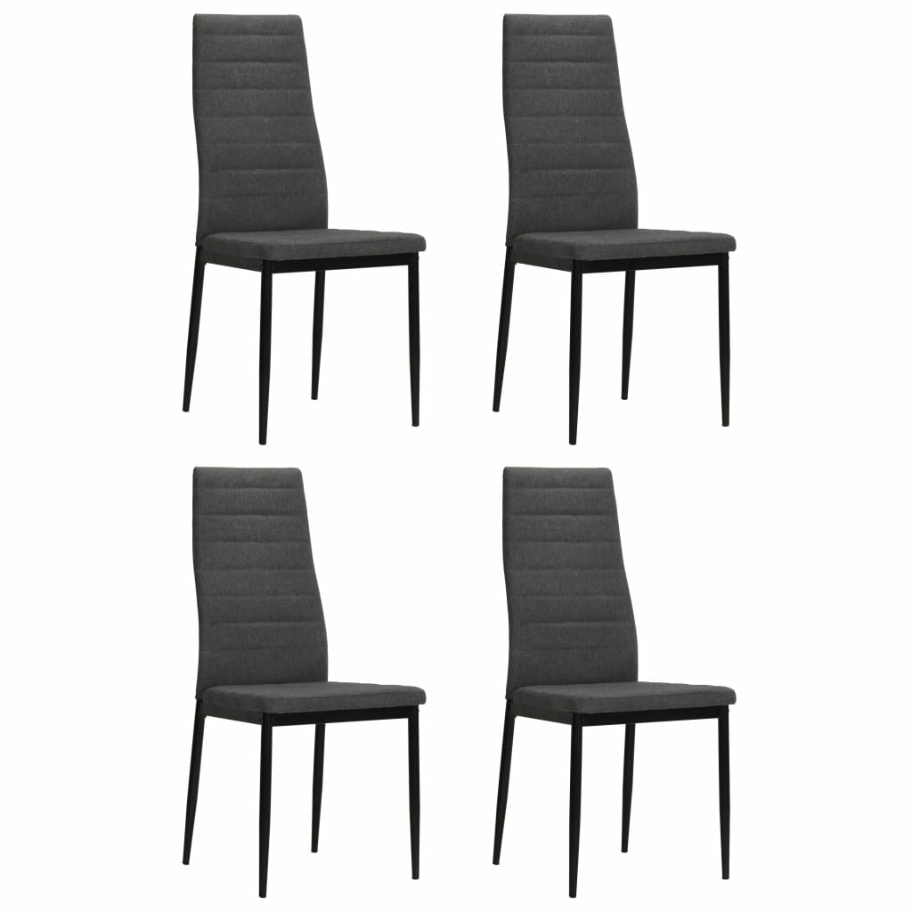 vidaXL Sillas de comedor 4 uds madera maciza de caucho y tela gris