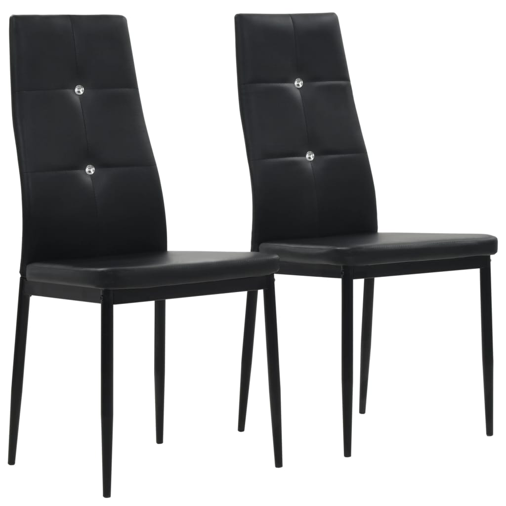 vidaXL Sillas de comedor 2 unidades cuero sintético negro