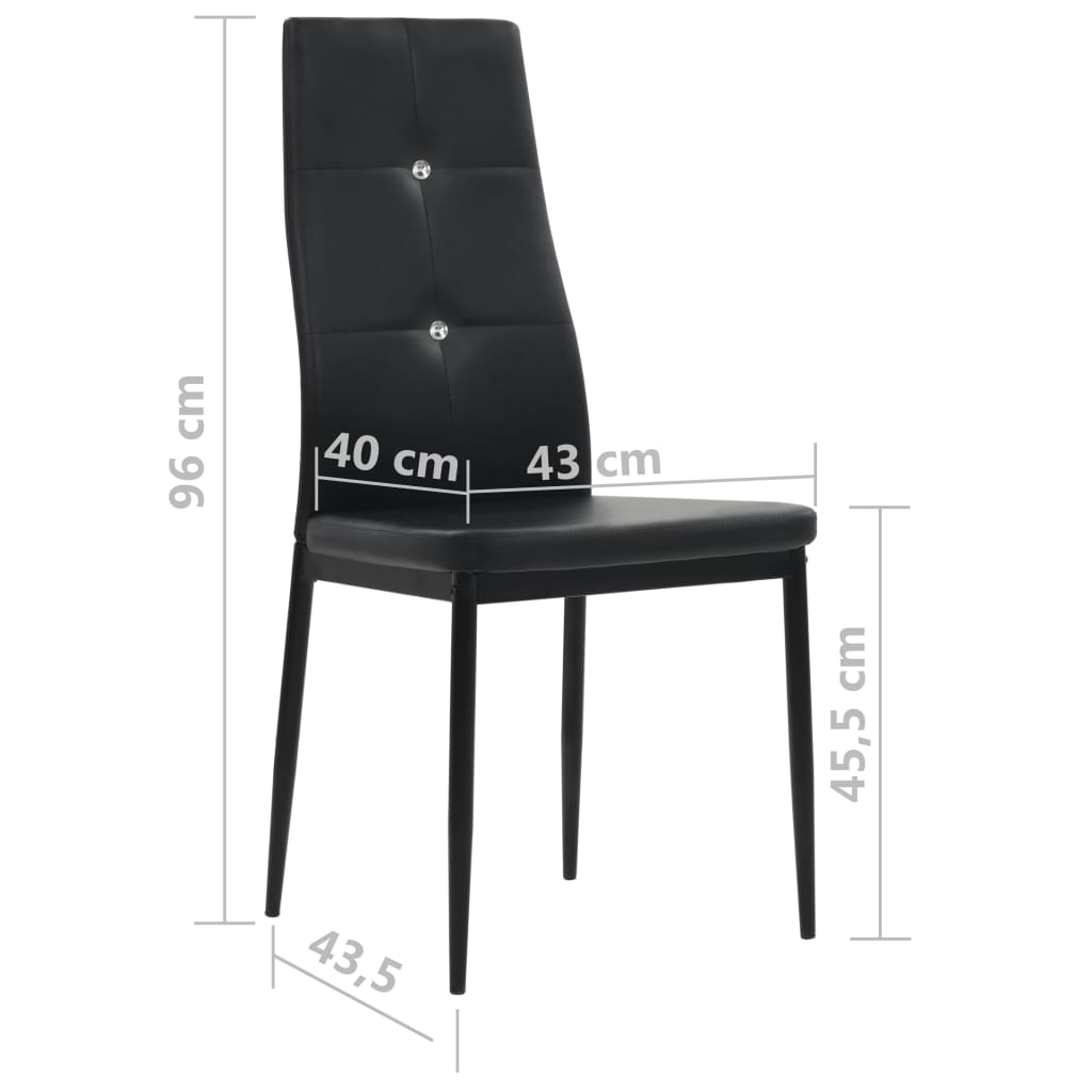 vidaXL Sillas de comedor 2 unidades cuero sintético negro