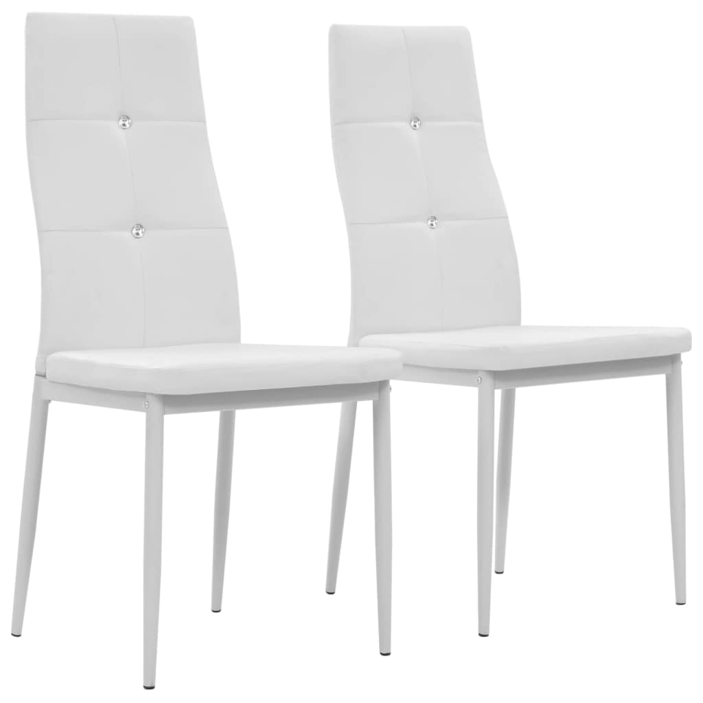 vidaXL Sillas de comedor 2 unidades cuero sintético blanco