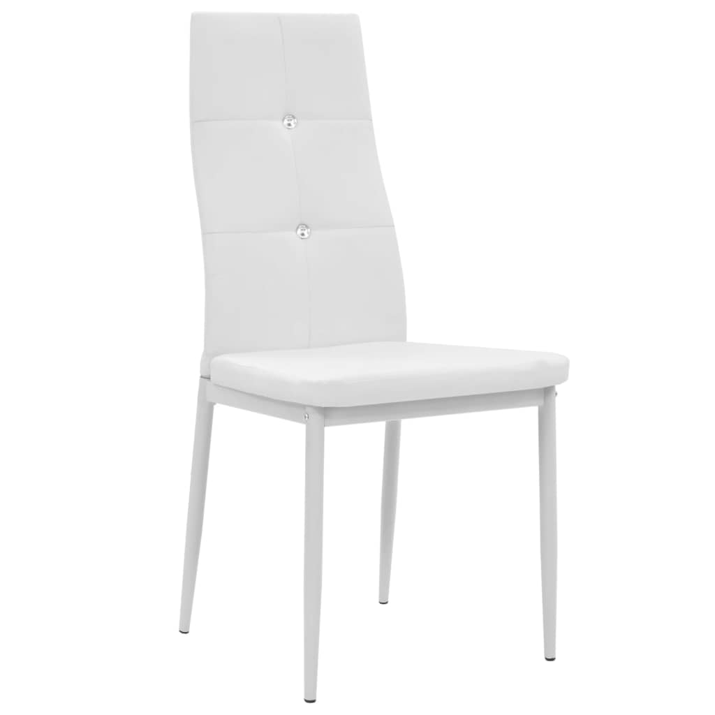 vidaXL Sillas de comedor 2 unidades cuero sintético blanco