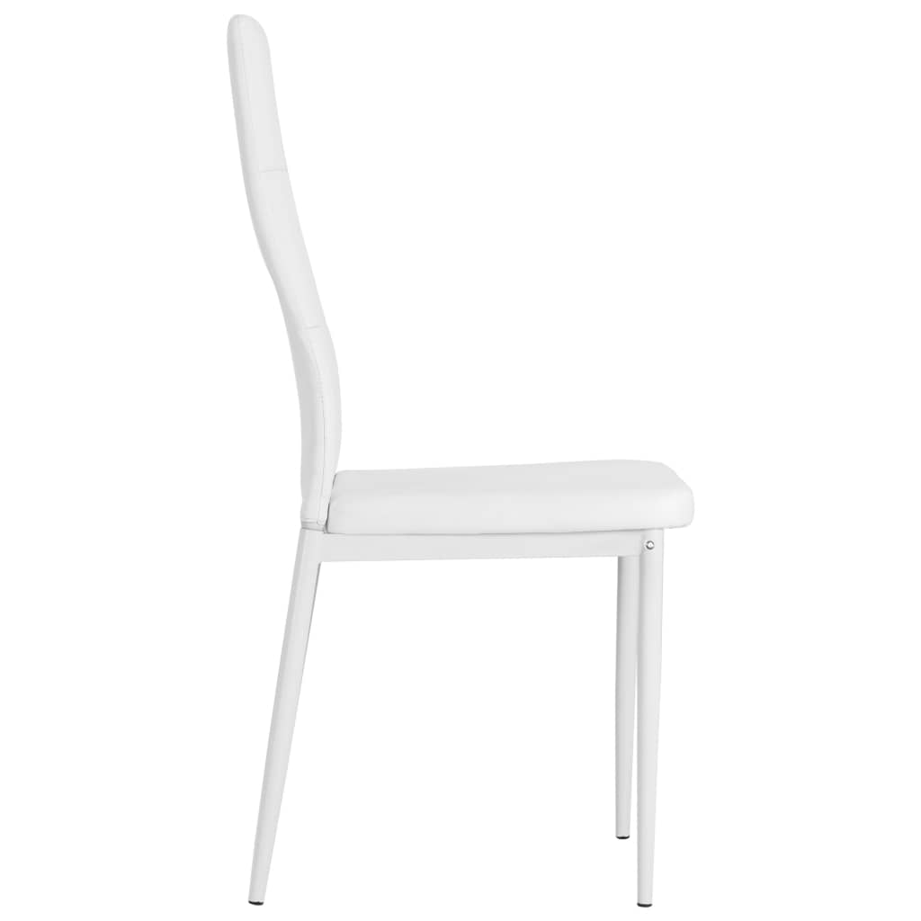 vidaXL Sillas de comedor 2 unidades cuero sintético blanco