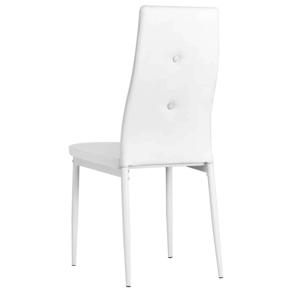 vidaXL Sillas de comedor 2 unidades cuero sintético blanco