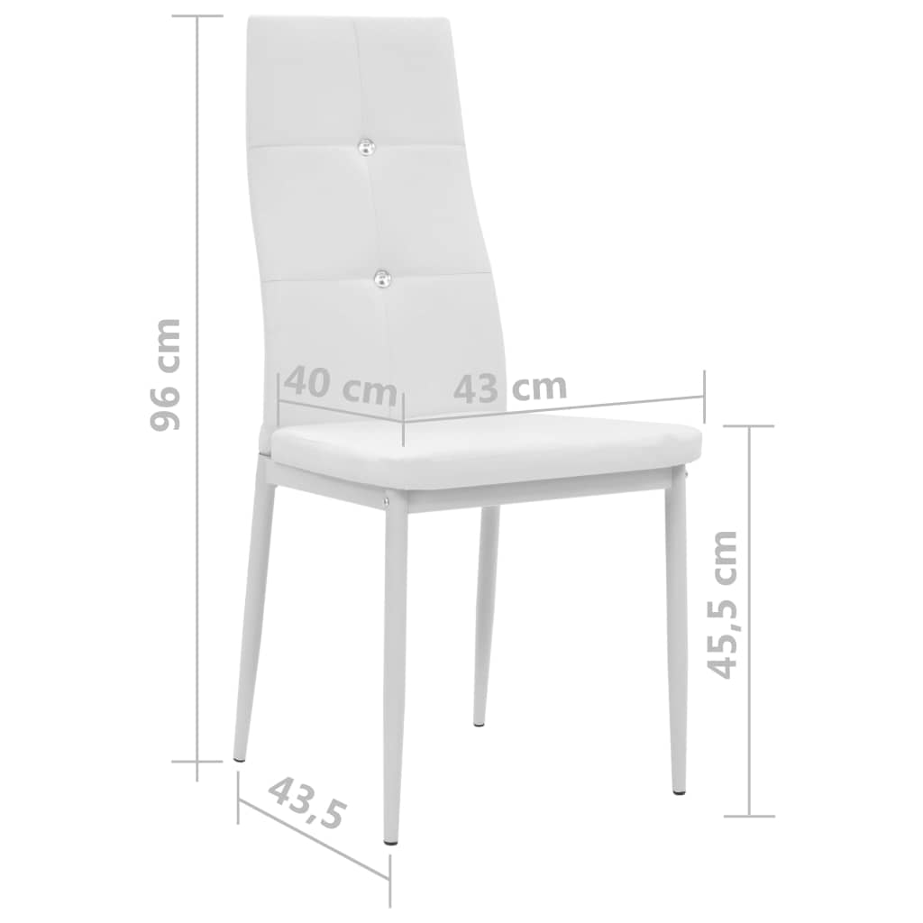 vidaXL Sillas de comedor 2 unidades cuero sintético blanco