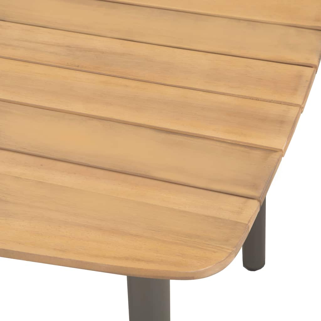 vidaXL Mesa de jardín madera maciza de acacia y acero 80x80x72 cm