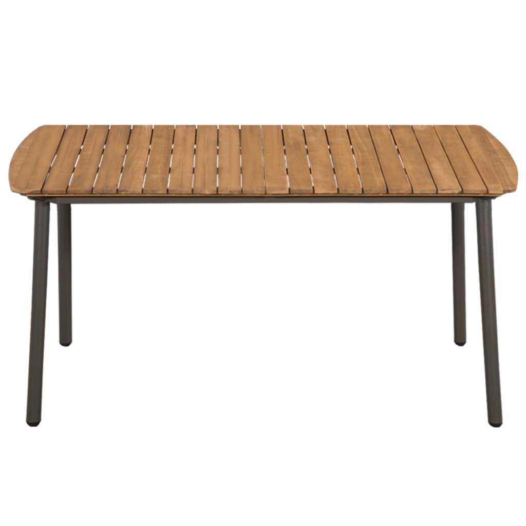 vidaXL Mesa de jardín madera maciza de acacia y acero 150x90x72 cm