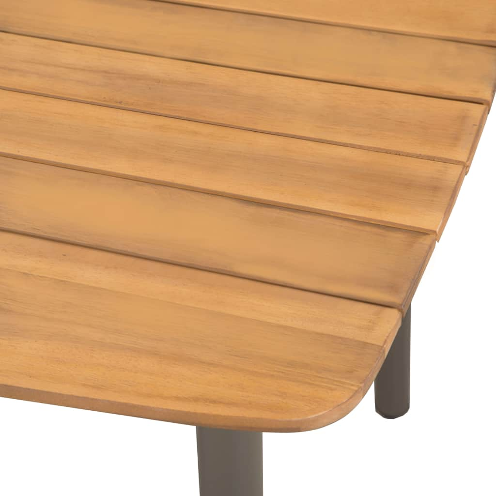 vidaXL Mesa de jardín madera maciza de acacia y acero 150x90x72 cm