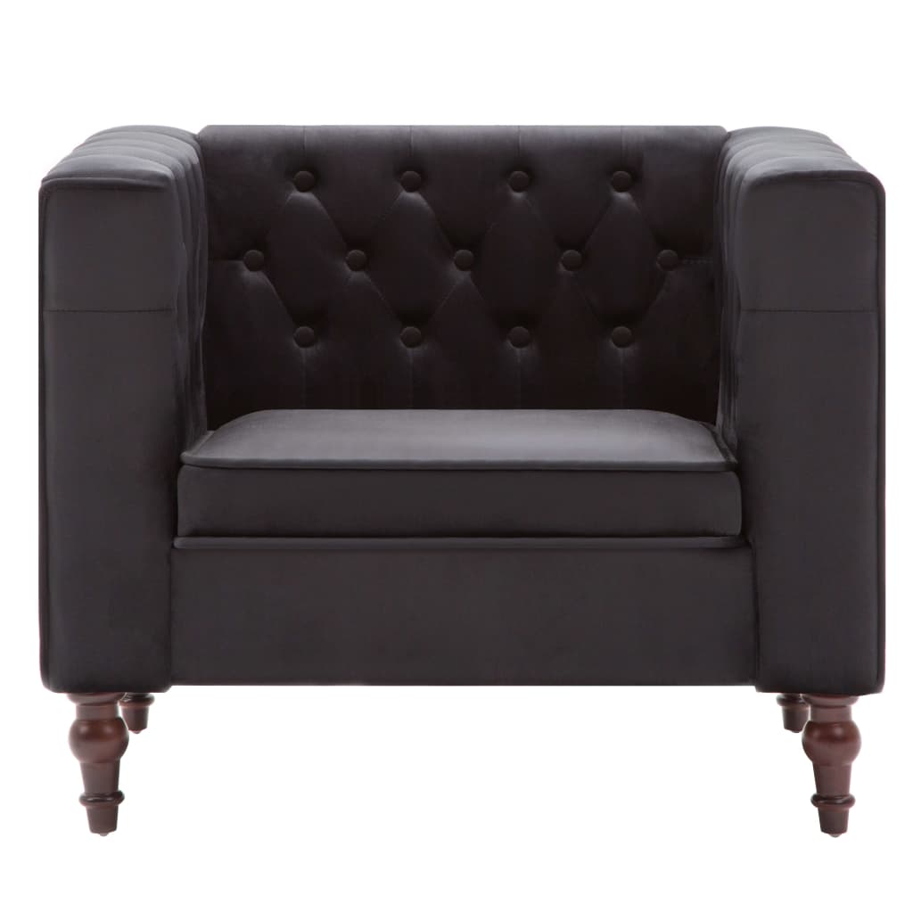 vidaXL Sillón de terciopelo negro