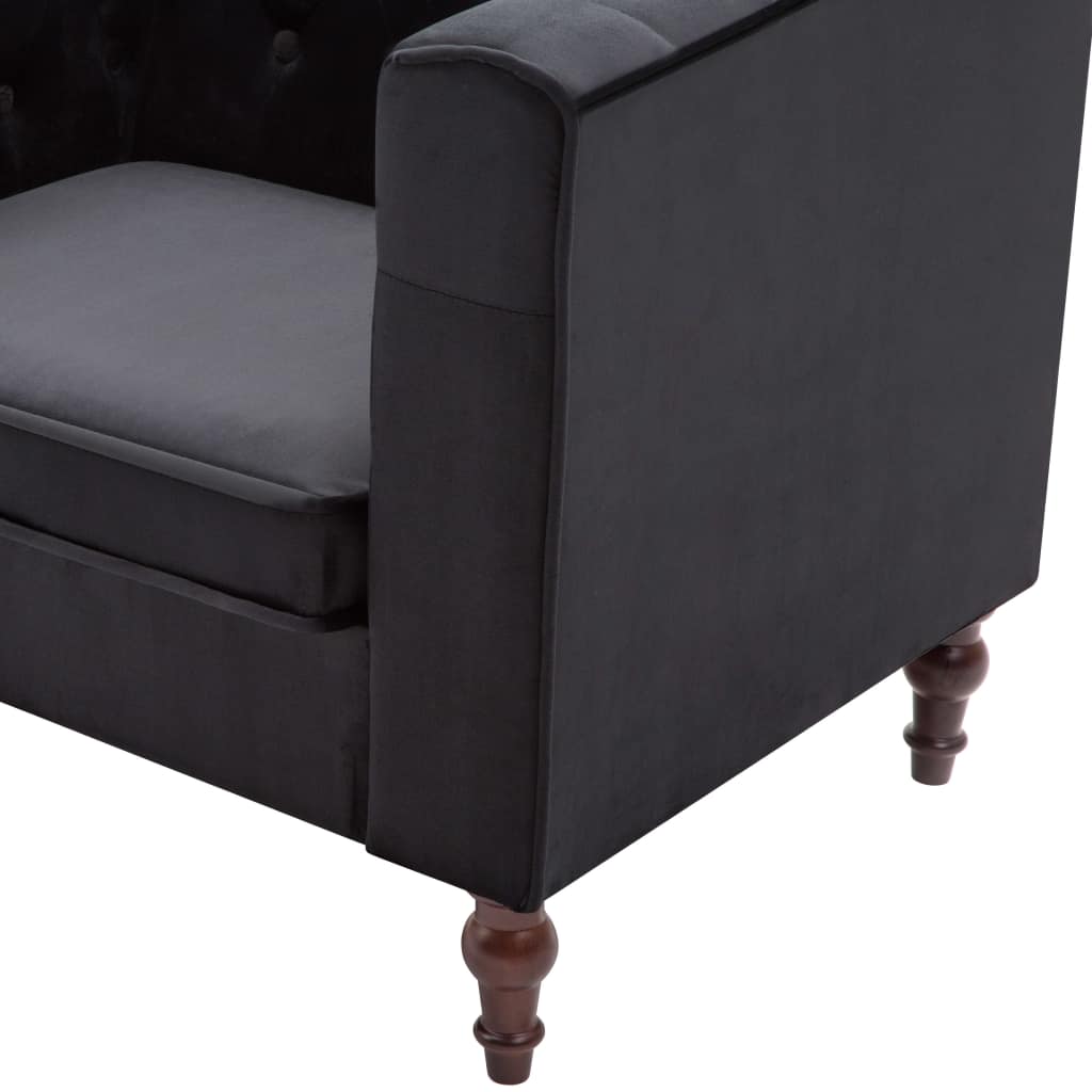 vidaXL Sillón de terciopelo negro