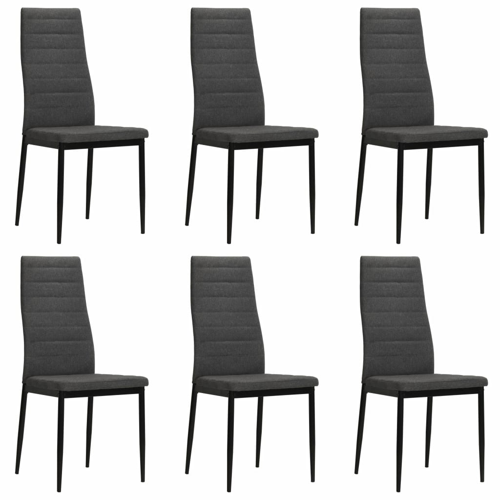 vidaXL Sillas de comedor 6 unidades tela gris oscuro