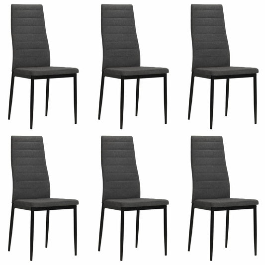 vidaXL Sillas de comedor 6 unidades tela gris oscuro