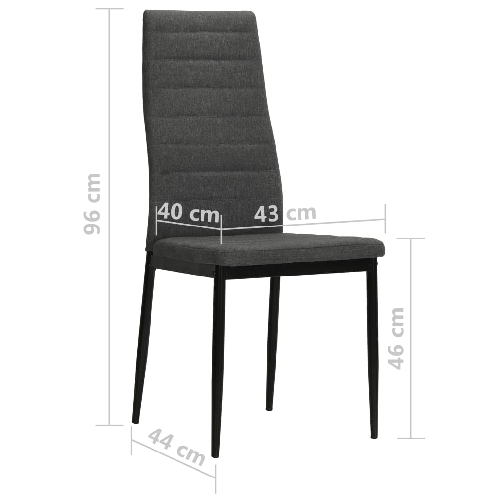 vidaXL Sillas de comedor 6 unidades tela gris oscuro