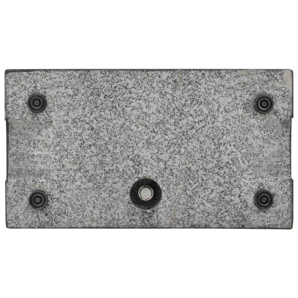 vidaXL Base de sombrilla de granito rectangular negro 25 kg