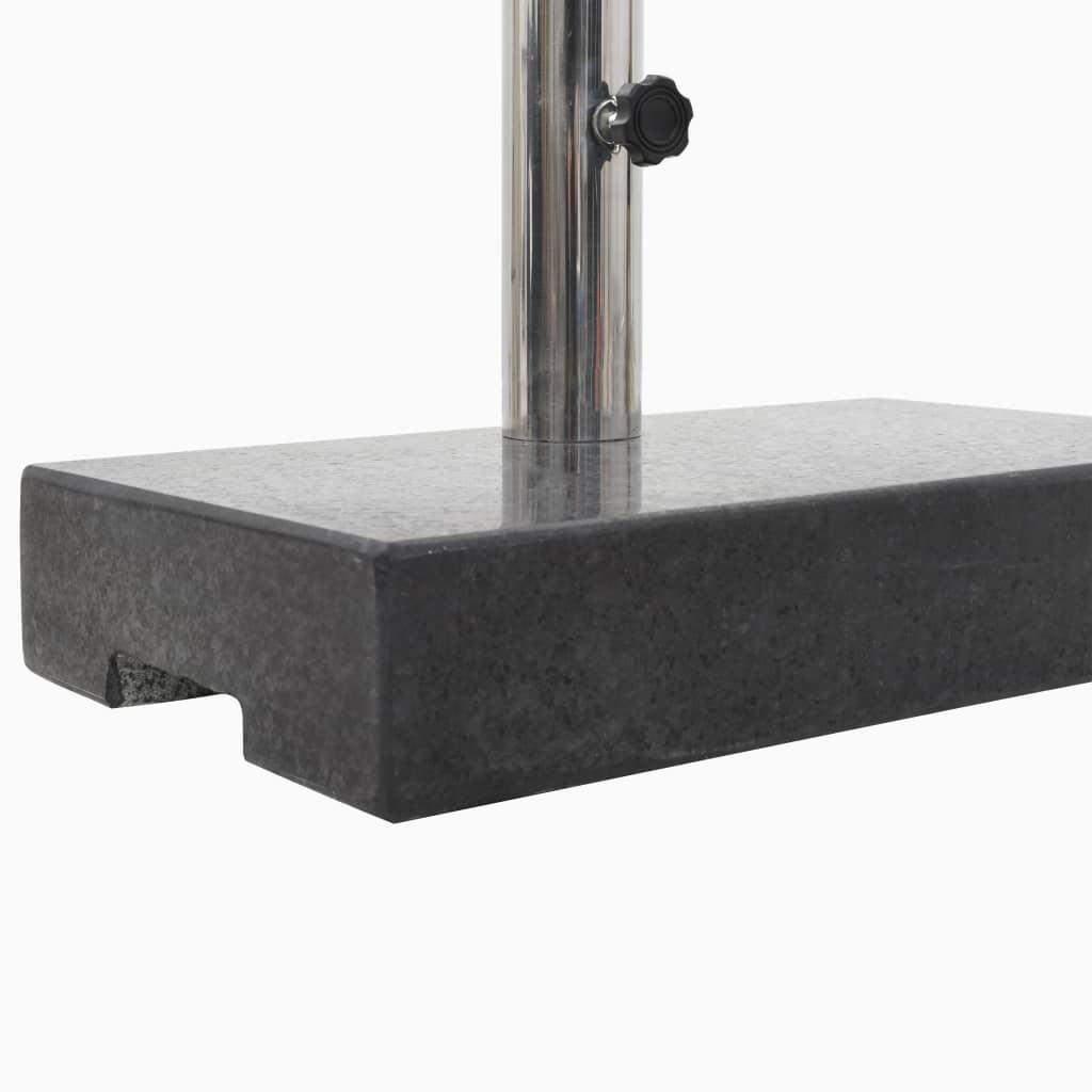 vidaXL Base de sombrilla de granito rectangular negro 25 kg