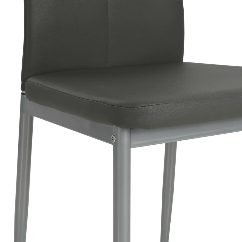 vidaXL Sillas de comedor 6 unidades cuero sintético gris