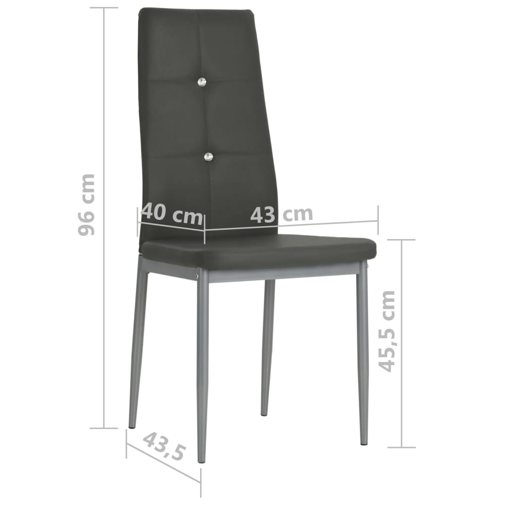 vidaXL Sillas de comedor 6 unidades cuero sintético gris